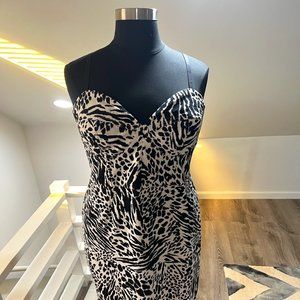 Sergio Hudson x Target Animal Print Bustier Midi Dress